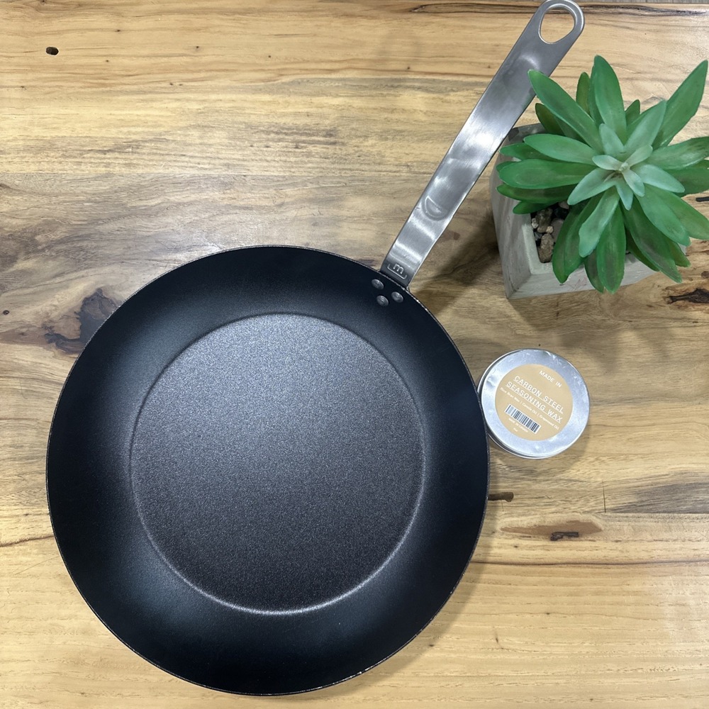 "MADE IN Cookware" Carbon Steel Seasoned Frying Pan 12.5" Season Wax Included